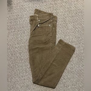 J. Crew Men's Corduroy Pants in Olive Brown